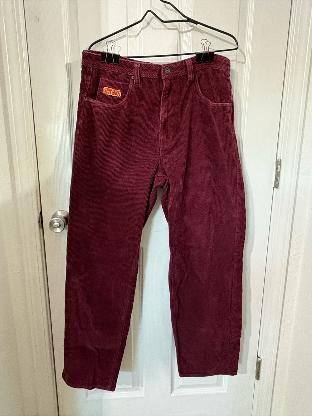 Empyre Men's Corduroy Pants in Burgundy